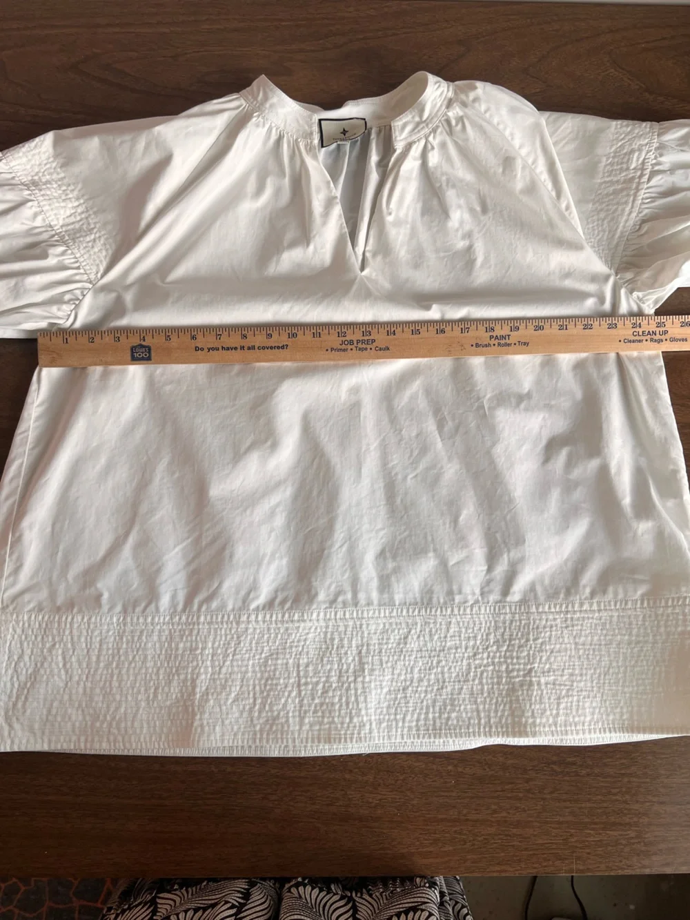 Tuckernuck Ruthie Blouse Top Womens XXL White Puff Sleeve Preppy Coastal Boxy